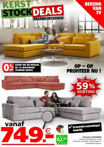 Seats and Sofas Hoeksalon CALIFORNIA aanbieding