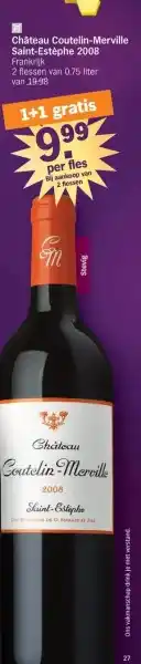 Albert Heijn Chäteau coutelin-merville saint-estèphe 2008 aanbieding