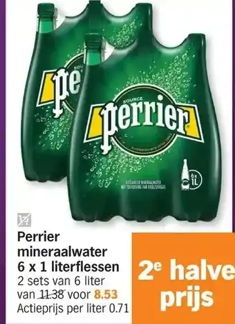 Albert Heijn Perrier mineraalwater 6 x 1 literflessen aanbieding