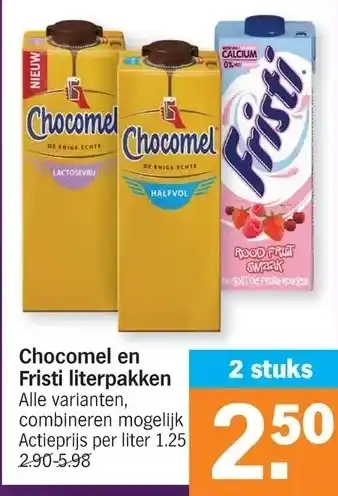 Albert Heijn Chocomel en fristi literpakken aanbieding