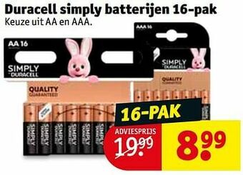 Kruidvat Duracell simply batterijen aanbieding