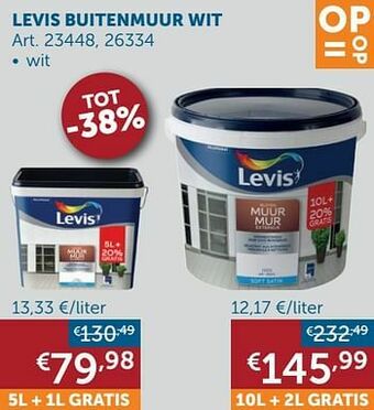 Zelfbouwmarkt Levis buitenmuur wit aanbieding