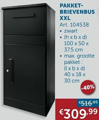 Zelfbouwmarkt Pakketbrievenbus xxl aanbieding