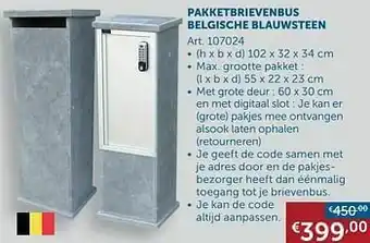 Zelfbouwmarkt Pakketbrievenbus belgische blauwsteen aanbieding