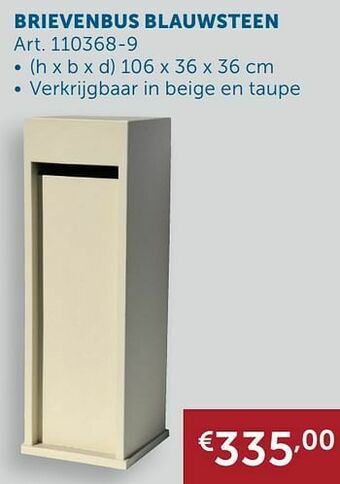 Zelfbouwmarkt Brievenbus blauwsteen aanbieding