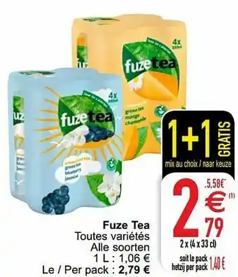 Cora Fuze tea toutes variétés alle soorten aanbieding