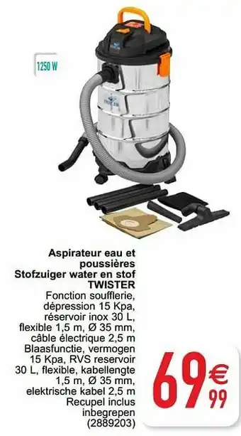 Cora Aspirateur eau et poussières stofzuiger water en stof twister aanbieding
