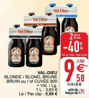 Cora Val-dieu blonde - blond brune bruin ou - of cuvée 800 aanbieding