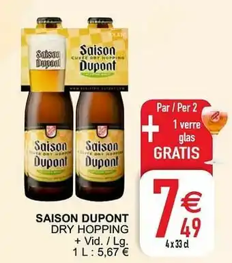 Cora Saison dupont dry hopping aanbieding