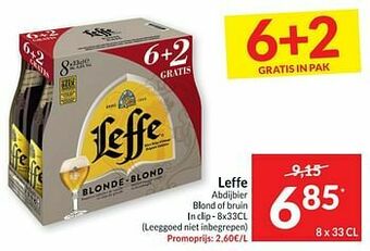 Intermarché Leffe abdijbier blond of bruin aanbieding