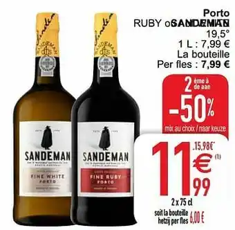 Porto sandeman ruby of fine white