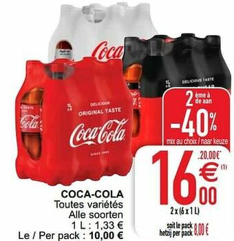 Cora Coca-cola toutes variétés alle soorten aanbieding