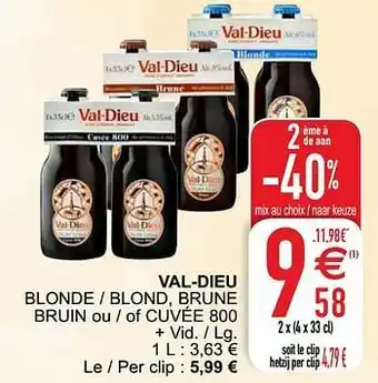Cora Val-dieu blonde - blond, brune bruin ou - of cuvée 800 aanbieding