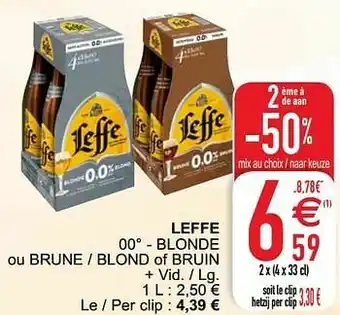 Cora Leffe 00° - blonde ou brune - blond of bruin aanbieding