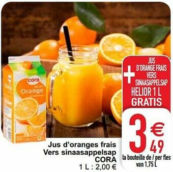Cora Jus d’oranges frais vers sinaasappelsap cora aanbieding