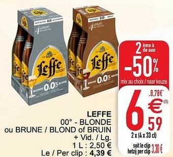 Cora Leffe 00° - blonde ou brune - blond of bruin aanbieding