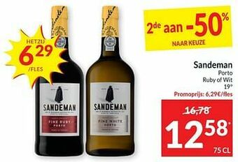 Intermarché Sandeman porto ruby of wit aanbieding