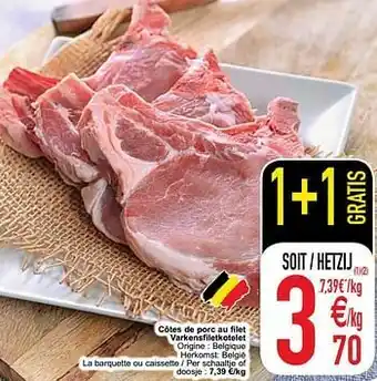 Côtes de porc au filet varkensfiletkotelet