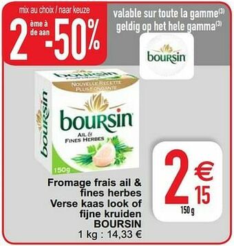 Fromage frais ail + fines herbes verse kaas look of fijne kruiden boursin
