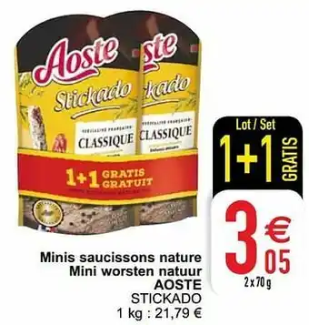 Cora Minis saucissons nature mini worsten natuur aoste stickado aanbieding