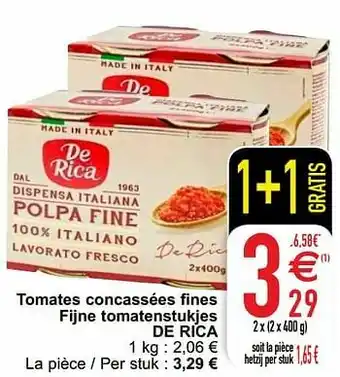 Cora Tomates concassées fines fijne tomatenstukjes de rica aanbieding