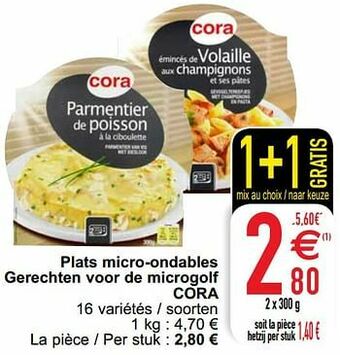 Cora Plats micro-ondables gerechten voor de microgolf cora aanbieding