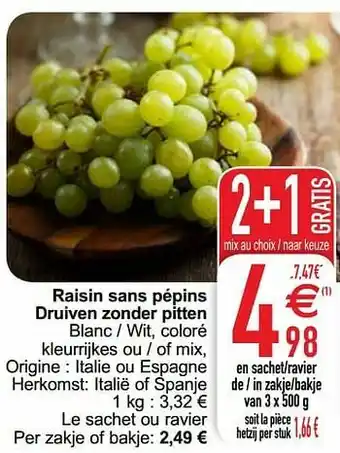 Cora Raisin sans pépins druiven zonder pitten aanbieding
