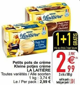 Cora Petits pots de crème kleine potjes crème la laitière aanbieding