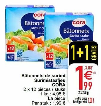 Bâtonnets de surimi surimistaafjes cora
