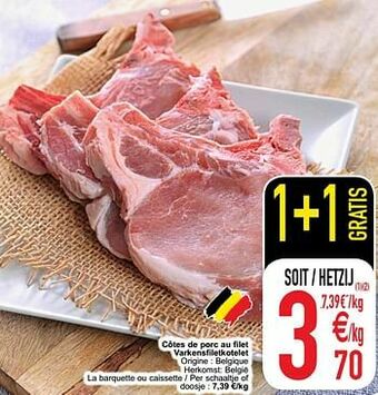 Côtes de porc au filet varkensfiletkotelet