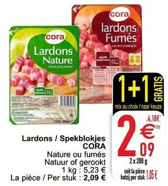 Cora Lardons - spekblokjes cora aanbieding
