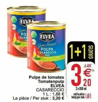 Cora Pulpe de tomates tomatenpulp elvea casareccio aanbieding