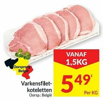 Intermarché Varkensfilet- koteletten aanbieding