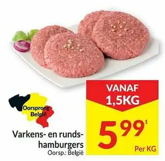 Intermarché Varkens- en runds- hamburgers aanbieding