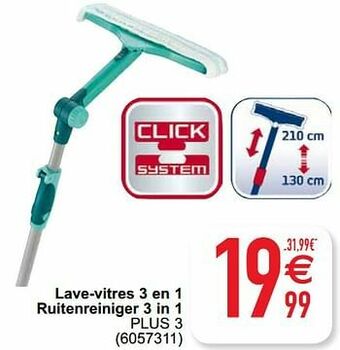 Cora Lave-vitres 3 en 1 ruitenreiniger 3 in 1 plus 3 aanbieding