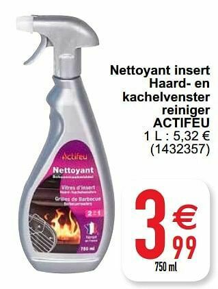 Nettoyant insert haard- en kachelvenster reiniger actifeu