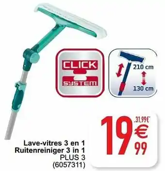 Cora Lave-vitres 3 en 1 ruitenreiniger 3 in 1 plus 3 aanbieding
