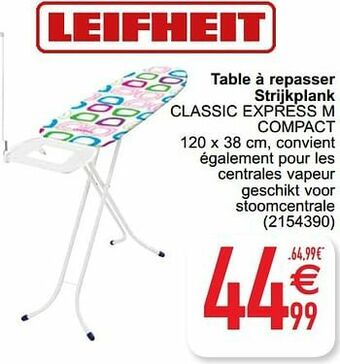 Cora Table à repasser strijkplank classic express m compact aanbieding