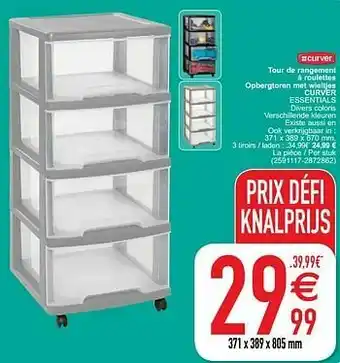 Cora Tour de rangement à roulettes opbergtoren met wieltjes curver aanbieding