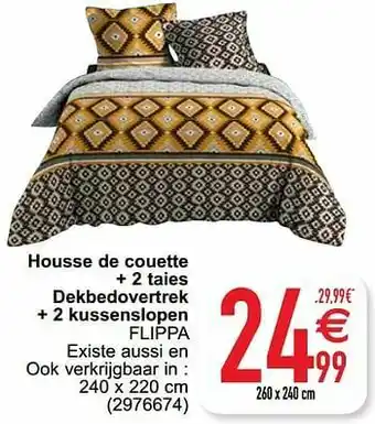Cora Housse de couette + 2 taies dekbedovertrek + 2 kussenslopen flippa aanbieding