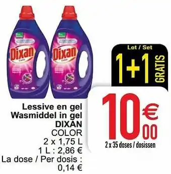 Cora Lessive en gel wasmiddel in gel dixan color aanbieding
