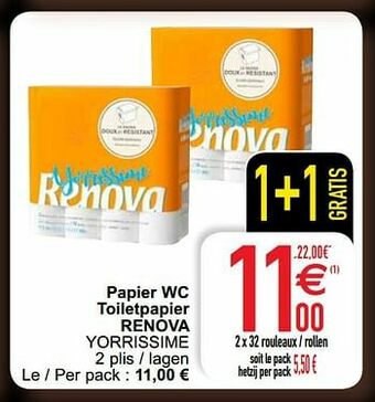Cora Papier wc toiletpapier renova yorrissime aanbieding