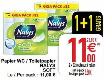 Cora Papier wc - toiletpapier nalys soft aanbieding