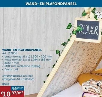 Zelfbouwmarkt Wand- en plafondpaneel aanbieding