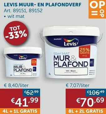 Zelfbouwmarkt Levis muur- en plafondverf aanbieding
