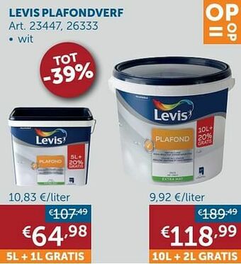 Zelfbouwmarkt Levis plafondverf aanbieding