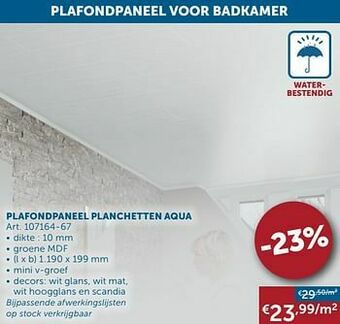 Zelfbouwmarkt Plafondpaneel planchetten aqua aanbieding