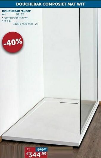 Zelfbouwmarkt Douchebak akon aanbieding