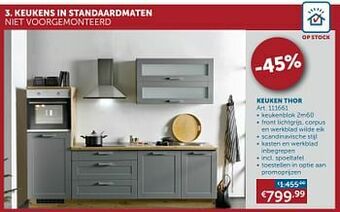 Zelfbouwmarkt Keuken standaardmaten niet voorgemonteerd thor aanbieding