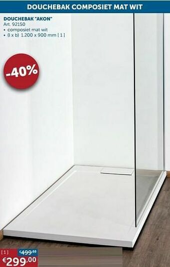 Zelfbouwmarkt Douchebak akon aanbieding